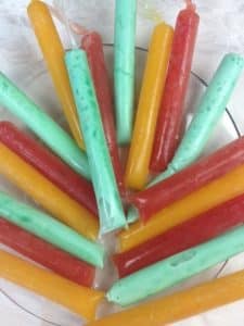Filipino Iced Candy: Frozen Ice Pops in Mango, Watermelon and Coconut-Pandan Flavors