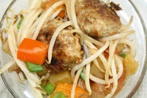 Ginger Pork Meatballs with Mung Bean Sprouts