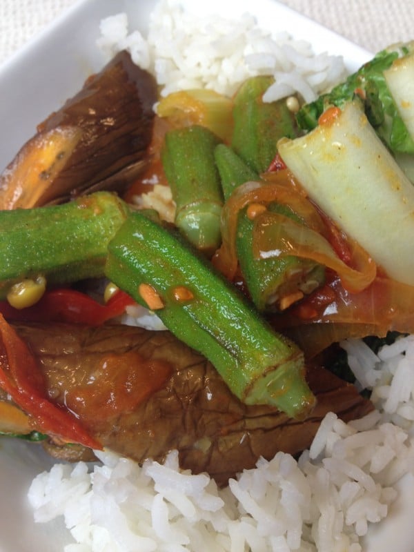 eggplant and okra stew