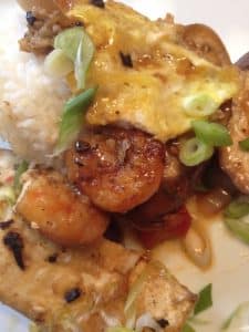 Shrimp Stir fry with Eggplant, Eggs and Tofu
