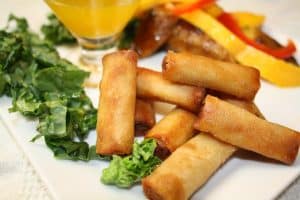 Lumpia Shanghai : Egg Rolls with Ground Pork and Sweet Sour Sauce
