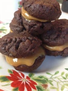 Chocolate Rum Whoopies with Dulce de Leche Filling
