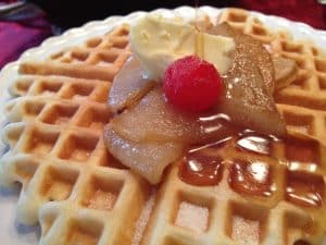 Vanilla Waffles and Asian Pears with Brandy