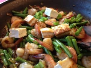 Shrimp Stir Fry with Green Beans and Tofu