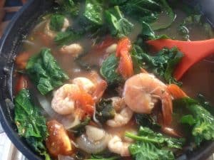 Sinigang na Hipon – Tamarind Soup with Shrimps and Vegetables