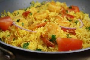 Shrimp Rice with Turmeric