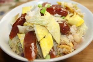 Chinese Sausages with Rice and Vegetables