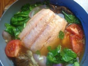 Salmon Sinigang: Tamarind Soup Stew with Vegetables