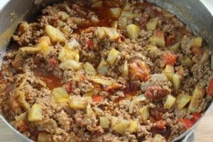 Picadillo- Ground Beef Saute with Potatoes and Carrots