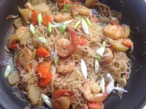 Pancit Bihon with Shrimps