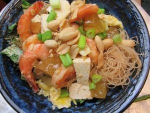 Pad Thai Noodles With Shrimps in Tamarind Sauce