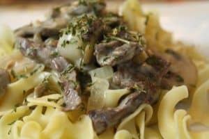 Beef Stroganoff  With Mushrooms and Egg Noodles