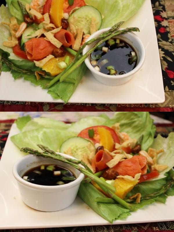 SalmonMandarin Orange Salad with Asian VinaigretteCoffee Dressing