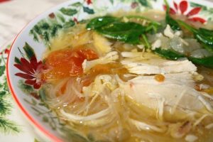 Chicken Tinola Soup with Sotanghon Noodles
