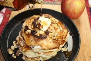 Apple Pancakes with Walnuts and Raisins
