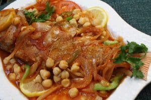 Red Snapper with Chickpeas and Tomatoes