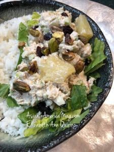 Coronation Chicken Salad with Pineapple and Rice