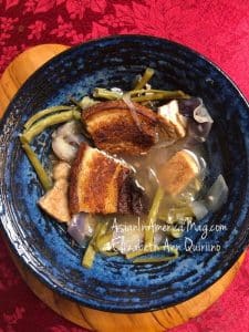 Lechon Pork on Sinigang – Tamarind Stew with Vegetables
