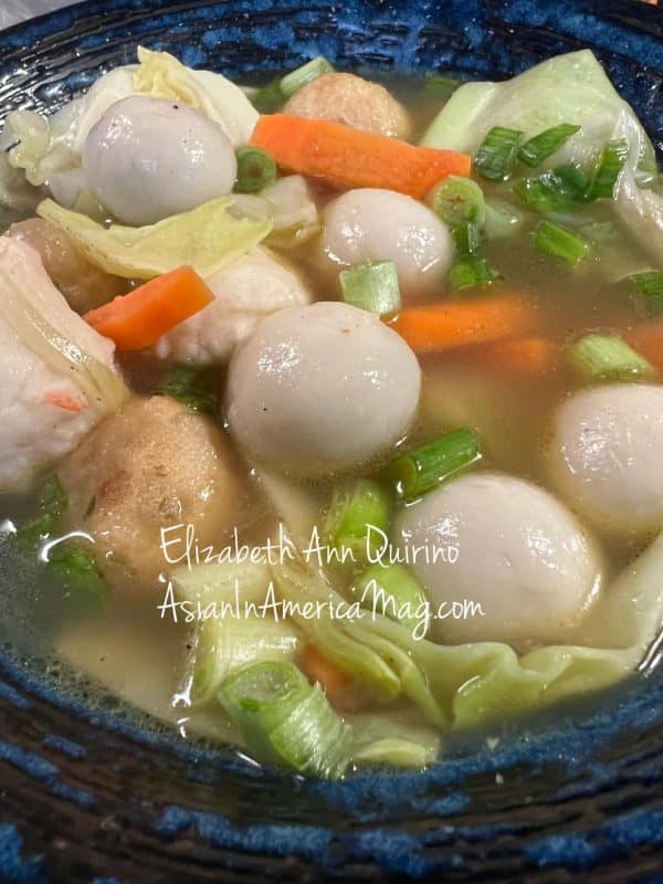 Rice Dumplings Soup with Fish Balls
